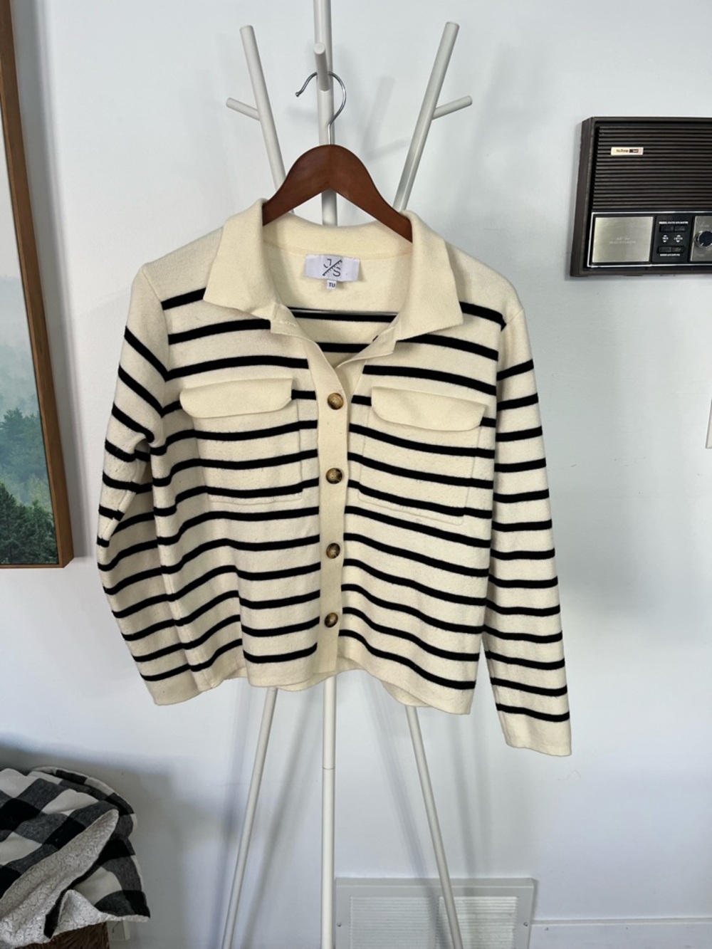 Js Millennium Striped Knit Cardigan